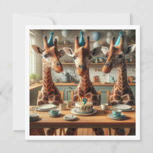 Giraffe Einladung zum Geburtstag, Zoo-Geburtstag e