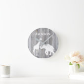Giraffe & Elephant auf der Grauholz Babyzimmeruhr Runde Wanduhr (Zuhause)