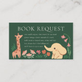 Giraffe Elephant Jungle Zoo Tierbuchanfrage Begleitkarte (Vorderseite)