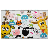 Giraffe Elephant Pig Dog Fabric Stoff (Fat Quarter (45,7 x 55,9 cm))