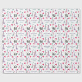 Giraffe Elephant und Herz-Baby-Dusche Geschenkpapier (Flach)