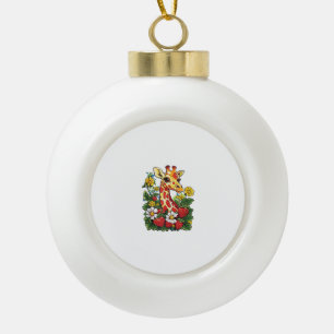 Giraffe Erdbeeren und Blume Grafische Niedliche Gi Keramik Kugel-Ornament