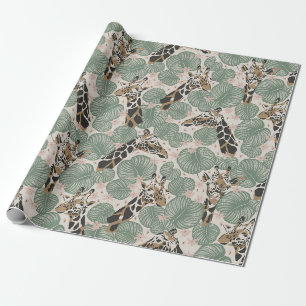 Giraffe erdige Töne Vintage-inspiriert Geschenkpapier