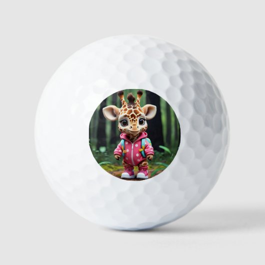 Giraffe erforscht die Natur Golfball (Vorderseite)