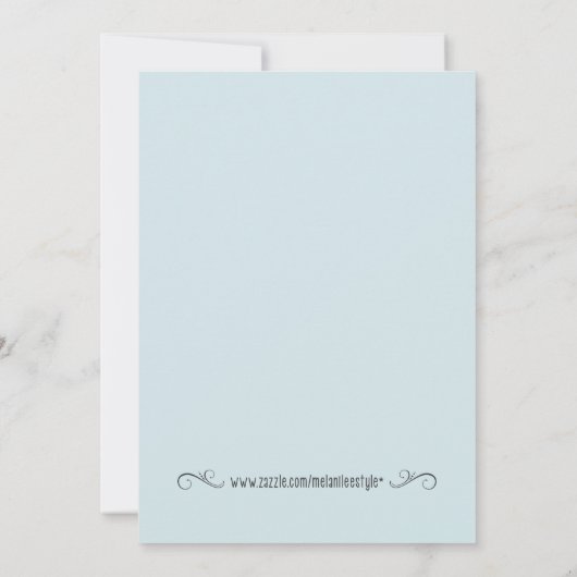 Giraffe Erster Geburtstag Einladung (blau) (Rückseite)