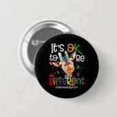 Giraffe Es ist okay, anders zu sein Autismus-Bewus Button (Vorne & Hinten)