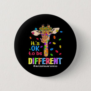 Giraffe Es ist okay, anders zu sein Autismus-Bewus Button