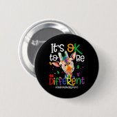 Giraffe Es ist okay, anders zu sein Autismus-Bewus Button (Vorne & Hinten)