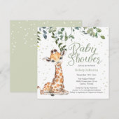 Giraffe Eucalyptus Greeneral Neutral Baby Shower Einladung (Vorne/Hinten)
