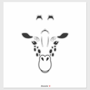 Giraffe Face Silhouette Aufkleber