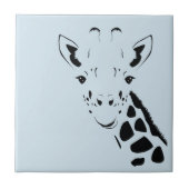 Giraffe Face Silhouette Fliese (Vorderseite)