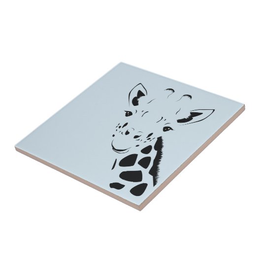 Giraffe Face Silhouette Fliese (Seite)
