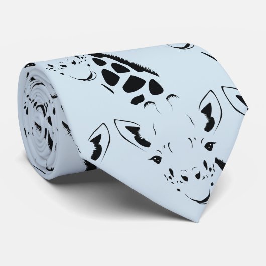 Giraffe Face Silhouette Krawatte (Gerollt)