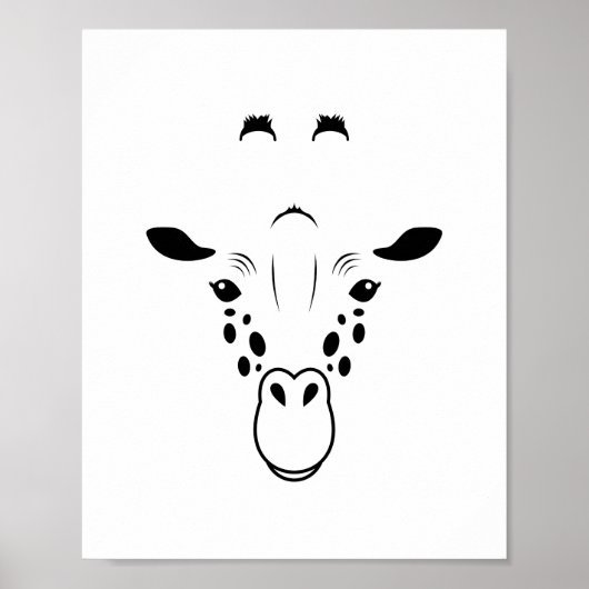 Giraffe Face Silhouette Poster (Vorne)