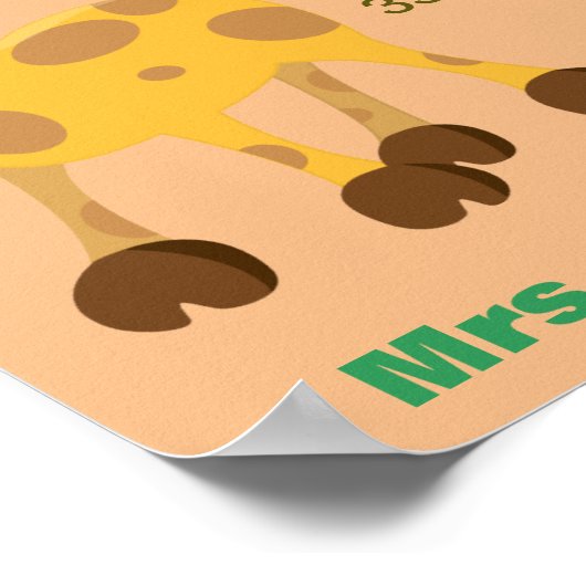 Giraffe Facts-Klassenzimmer Poster (Ecke)