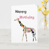 Giraffe Faltkarte Karte (Gelbe Blume)