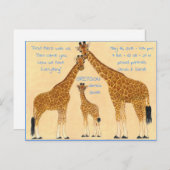 Giraffe-Familie - Geburtsankündigung Ankündigungspostkarte (Vorne/Hinten)