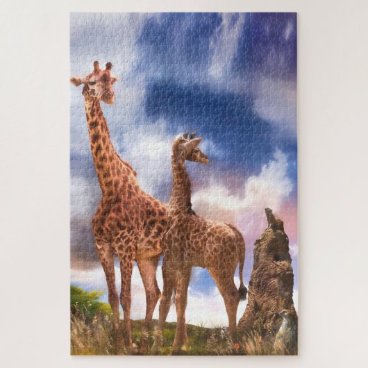Giraffe Familie MOMMY WAR ICH JEMALS SO KLEIN? Puzzle (Vertikal)