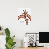 Giraffe Familienportrait, Kinderzimmer Neue Gebore Poster (Heimbüro)