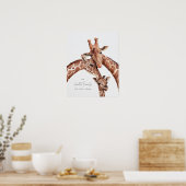 Giraffe Familienportrait, Kinderzimmer Neue Gebore Poster (Küche)