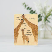 Giraffe Family~first hatte sich gegenseitig, jetzt Postkarte (Stehend Vorderseite)