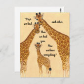 Giraffe Family~first hatte sich gegenseitig, jetzt Postkarte (Vorne/Hinten)