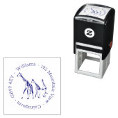 Giraffe Family Home Address Self-inking Stamp Permastempel (Beispiel)