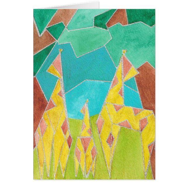 Giraffe Family Original Abstract Art (Vorne)