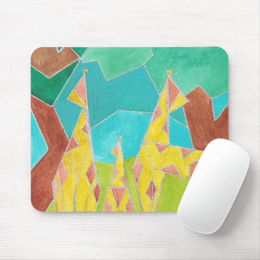 Giraffe Family Original Abstract Art Mousepad (Mit Mouse)
