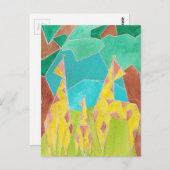 Giraffe Family Original Abstract Art Postkarte (Vorne/Hinten)