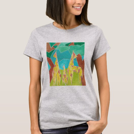 Giraffe Family Original Abstract Art T-Shirt (Vorderseite)