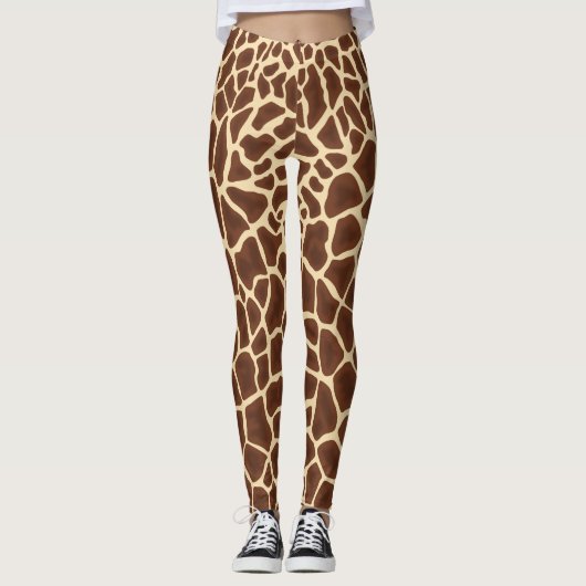 Giraffe Flecken Druck Leggings (Vorderseite)