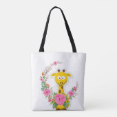 Giraffe floral Tote Bag Tasche (Rückseite)