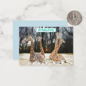 Giraffe Forrest Fun Party Einladung - Vier Sitze (Vorderseite/Rückseite Beispiel)