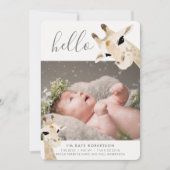 Giraffe Foto Collage Geburtserklärung Einladung (Vorderseite)