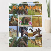 Giraffe Foto Collage, Jumbo Birthday Card, Karte (Vorderseite)
