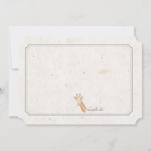 Giraffe Foto Einladung (Rückseite)