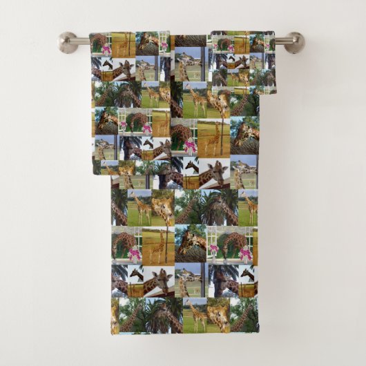 Giraffe-FotoCollage, Badhandtuch Set (Insitu)