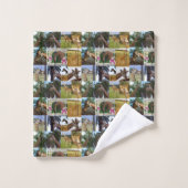 Giraffe-FotoCollage, Badhandtuch Set (Waschlappen)