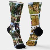 Giraffe FotoCollage, Crew Socken (Gewinkelt)