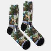 Giraffe FotoCollage, Crew Socken (Rechts)