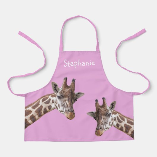 Giraffe Fotos Personalisiert Kinder Name Schürze (Vorderseite)