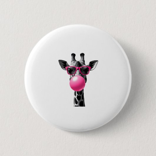 Giraffe Frauen Giraffe Gesicht mit Sonnenbrille Wi Button (Vorderseite)