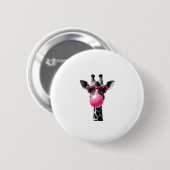 Giraffe Frauen Giraffe Gesicht mit Sonnenbrille Wi Button (Vorne & Hinten)