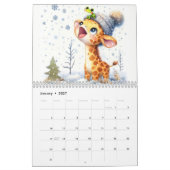 Giraffe & Frog Kinder-Wasserfarbe Illustriert Kalender (Jan 2027)
