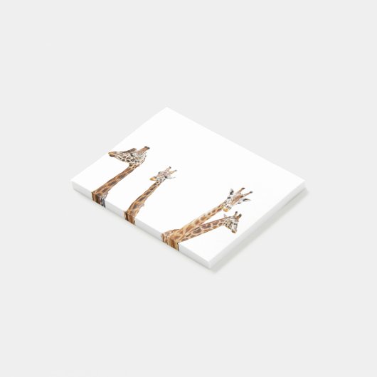 Giraffe Fun Foto - Vier-Giraffen-Sitzung Post-it Klebezettel (angewinkelt)