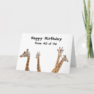 Giraffe Fun Foto - von uns allen! Geburtstag Karte