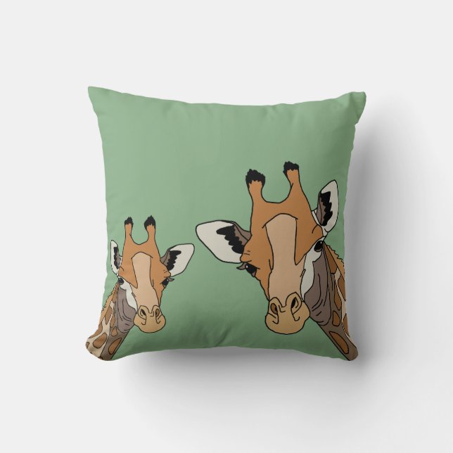 Giraffe Funny Green Kissen (Vorderseite)