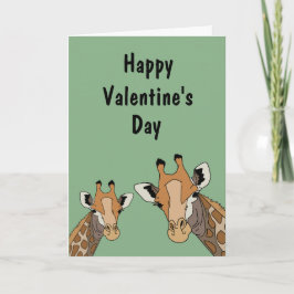 Giraffe Funny Green Valentinstag Feiertagskarte