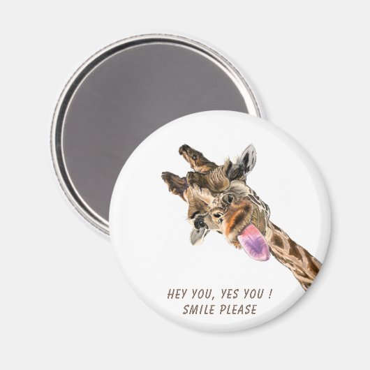 Giraffe Funny Magnet Geschenk - Lächeln (Vorderseite/Rückseite)